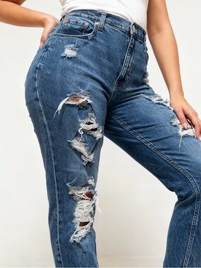 Aeropostale Distressed Dark Blue Boyfriend Jeans